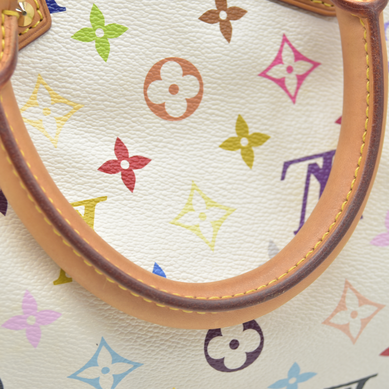 AUCTION $3150 Louis Vuitton  Monogram Muakami Speedy 30 White