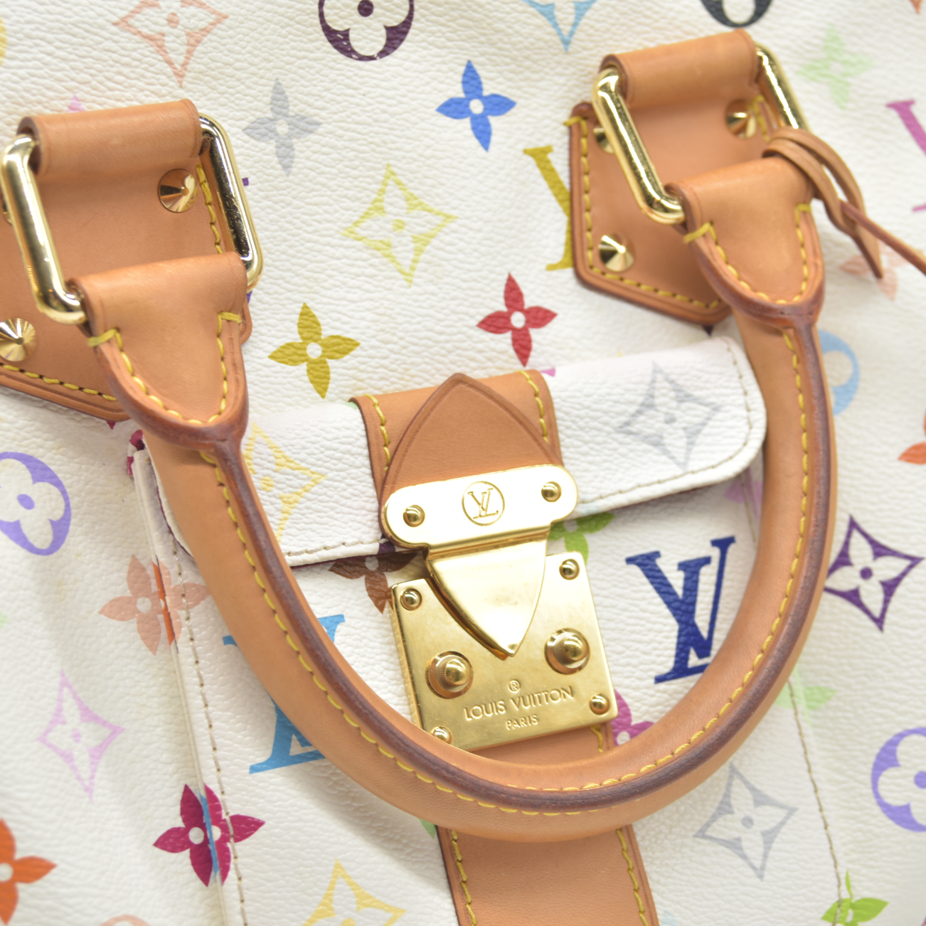 AUCTION $3150 Louis Vuitton  Monogram Muakami Speedy 30 White
