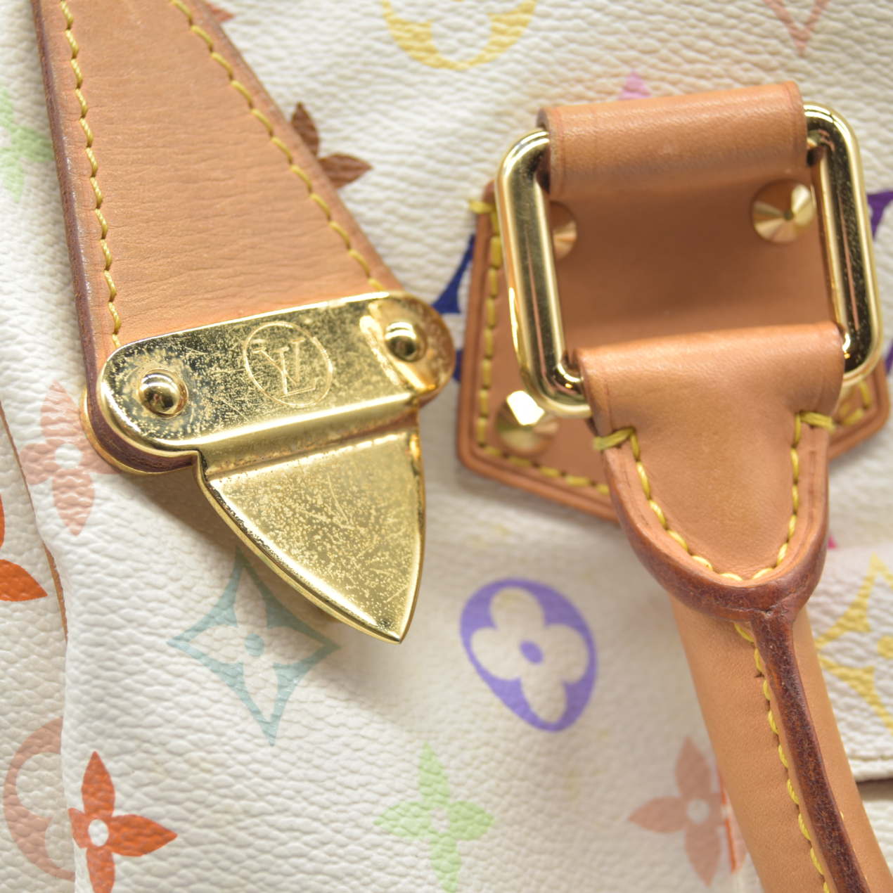 AUCTION $3150 Louis Vuitton  Monogram Muakami Speedy 30 White