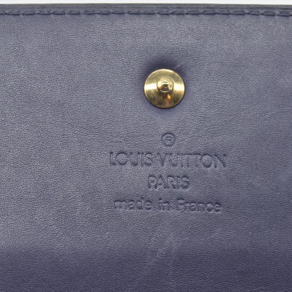 $880 2004 Louis Vuitton Vernis Sarah Wallet Purple Grey CONSIGNMENT TH1024