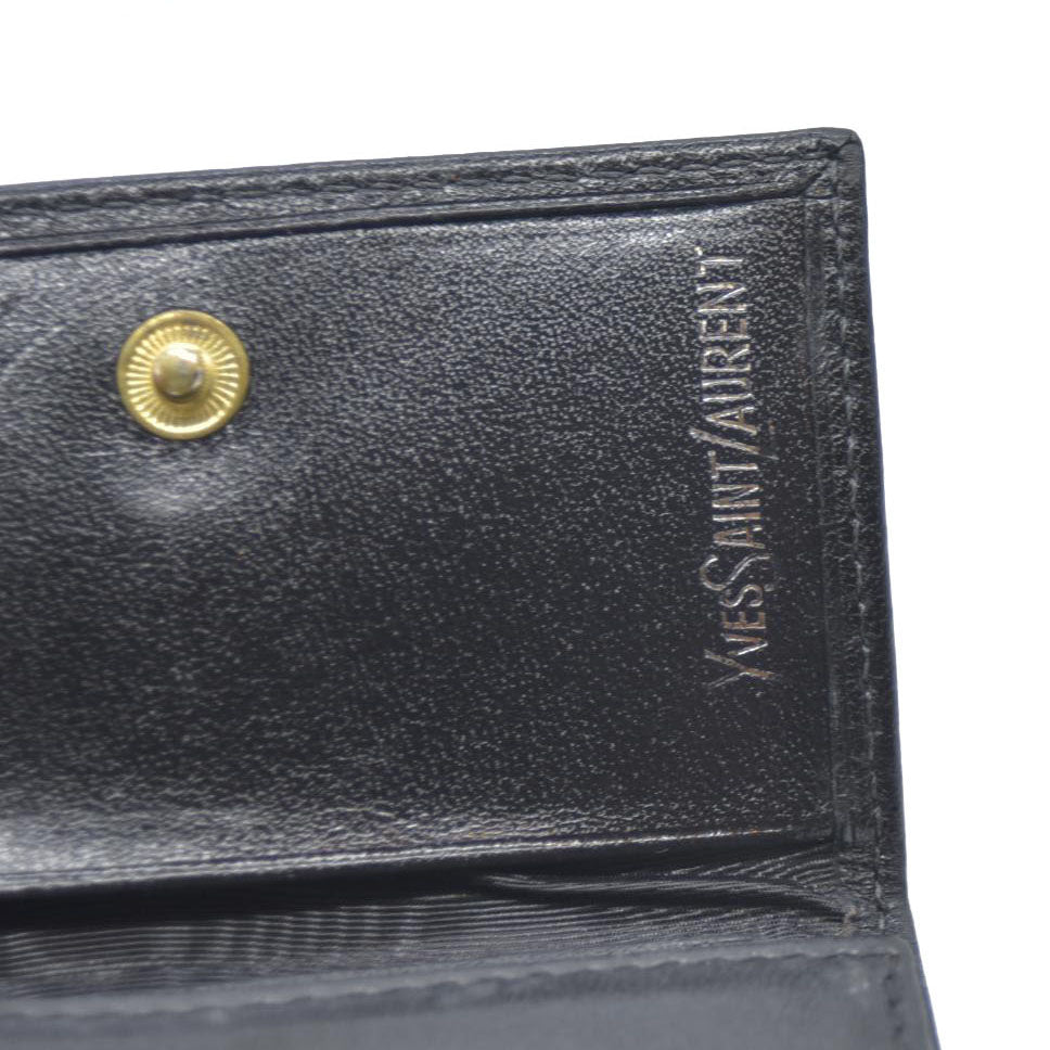 Auction $400 Yves Saint Laurent YSL Logo Leather 6 Ring Key Case Black