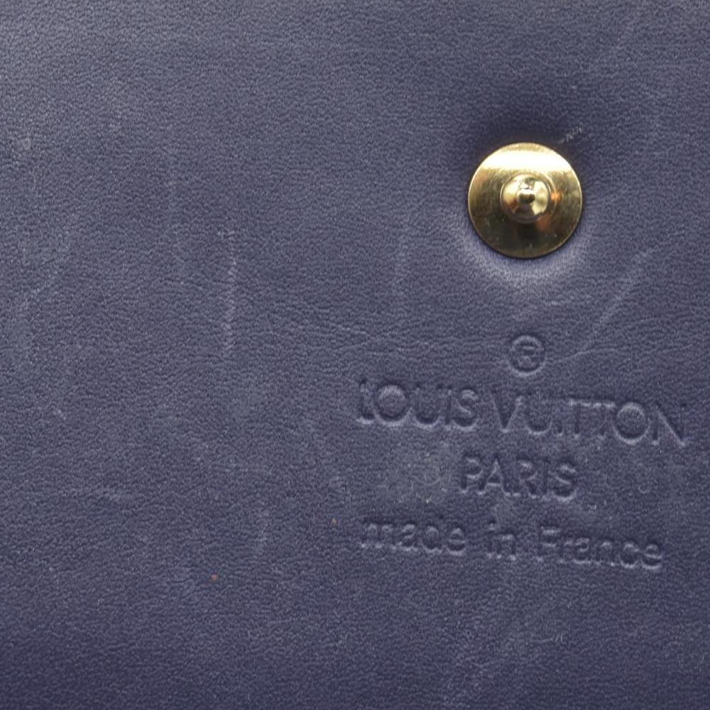 $880 2004 Louis Vuitton Vernis Sarah Wallet Purple Grey CONSIGNMENT TH1024