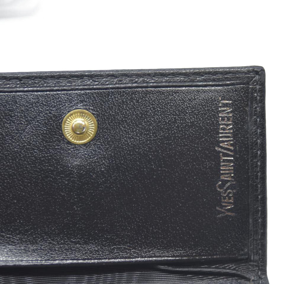 Auction $400 Yves Saint Laurent YSL Logo Leather 6 Ring Key Case Black