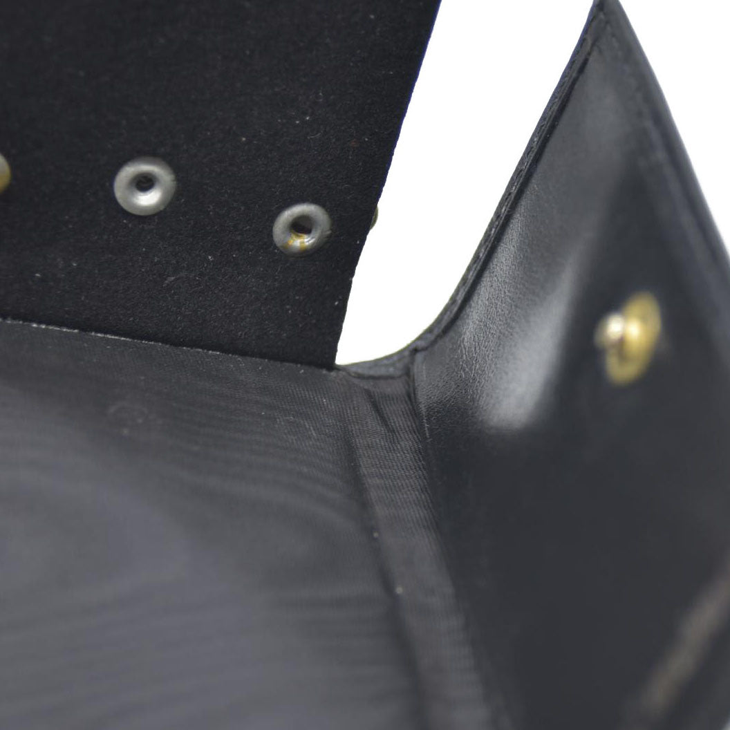 Auction $400 Yves Saint Laurent YSL Logo Leather 6 Ring Key Case Black