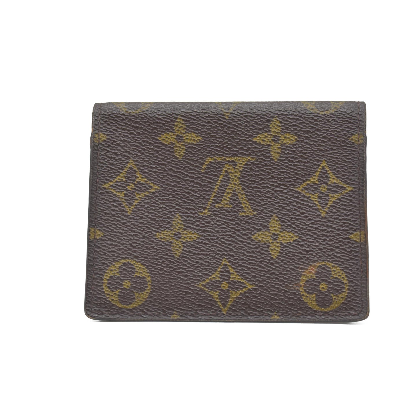 $350 Vintage Louis Vuitton Monogram Porte 2 Cartes Vertical Pass Card Case Brown CONSIGNMENT