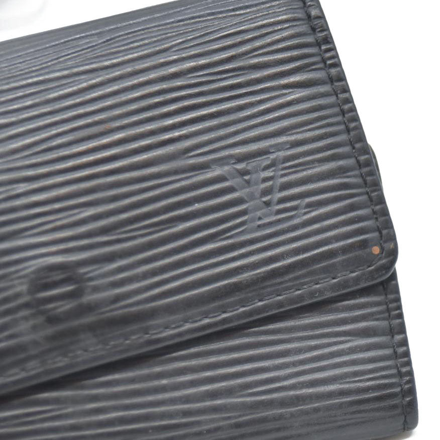 Yves Saint Laurent YSL Logo Leather 6 Ring Key Case Black