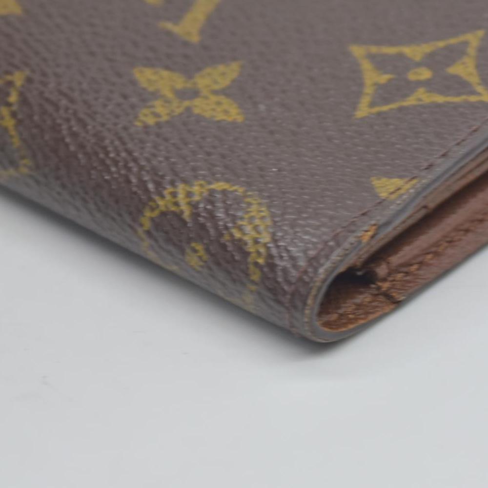 $350 Vintage Louis Vuitton Monogram Porte 2 Cartes Vertical Pass Card Case Brown CONSIGNMENT