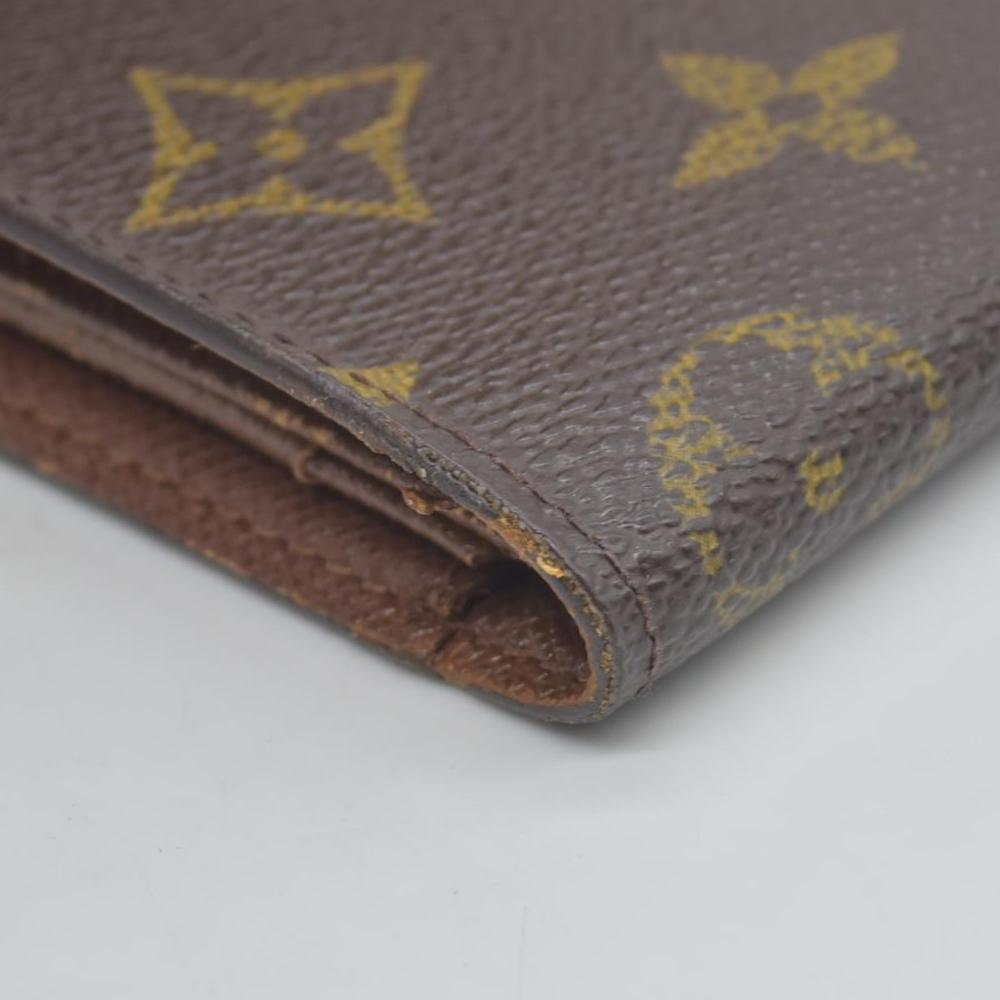 $350 Vintage Louis Vuitton Monogram Porte 2 Cartes Vertical Pass Card Case Brown CONSIGNMENT