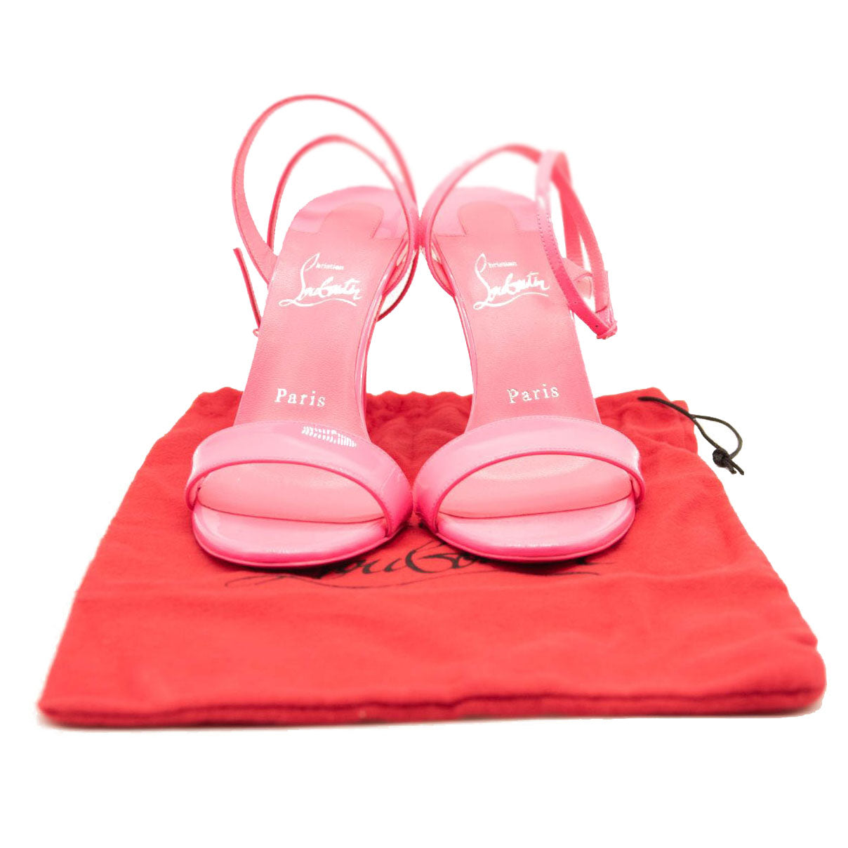 NEW Christian Louboutin Loubigirl 100 Sandals In Rose-pink Patent Leather