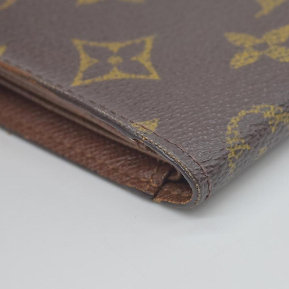 $350 Vintage Louis Vuitton Monogram Porte 2 Cartes Vertical Pass Card Case Brown CONSIGNMENT