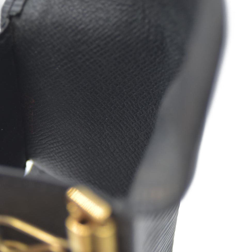 Yves Saint Laurent YSL Logo Leather 6 Ring Key Case Black