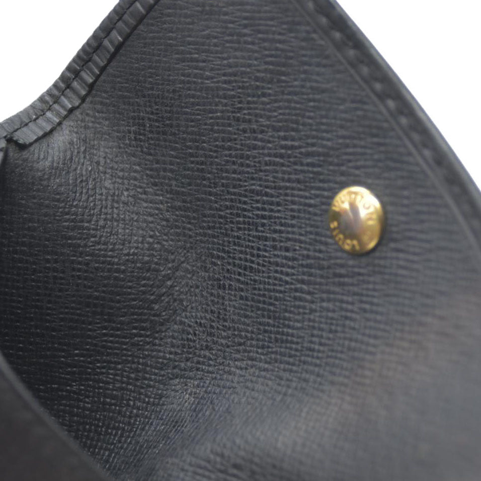 Yves Saint Laurent YSL Logo Leather 6 Ring Key Case Black