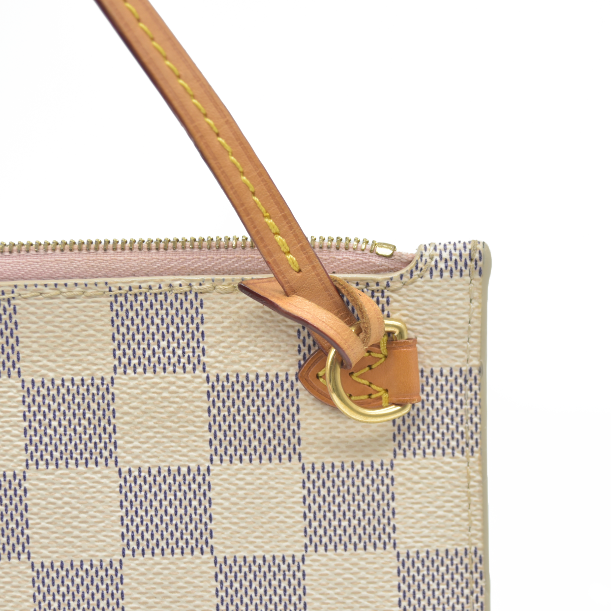 AUCTION $800 Louis Vuitton  Damier Azur Neverfull MM GM Pochette Rose Ballerine