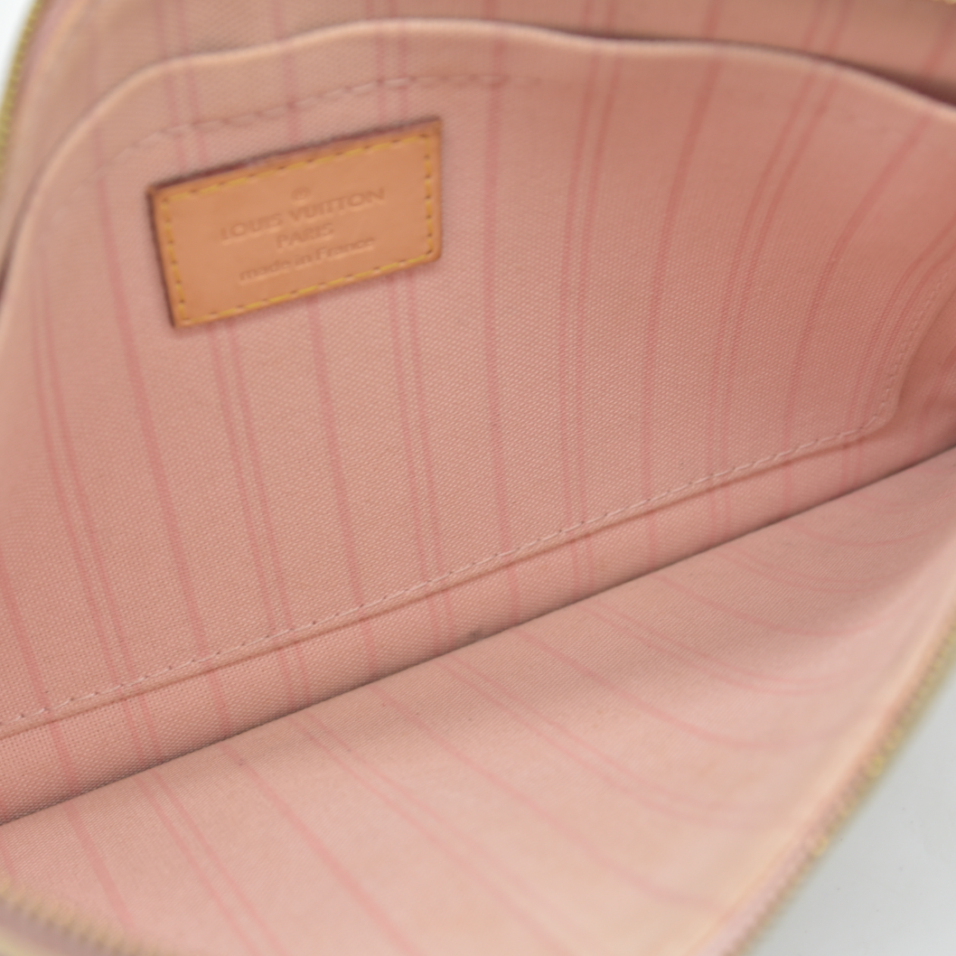 AUCTION $800 Louis Vuitton  Damier Azur Neverfull MM GM Pochette Rose Ballerine