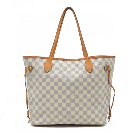 AUCTION $2170 Louis Vuitton  Damier Azur Neo Neverfull MM Rose Ballerine