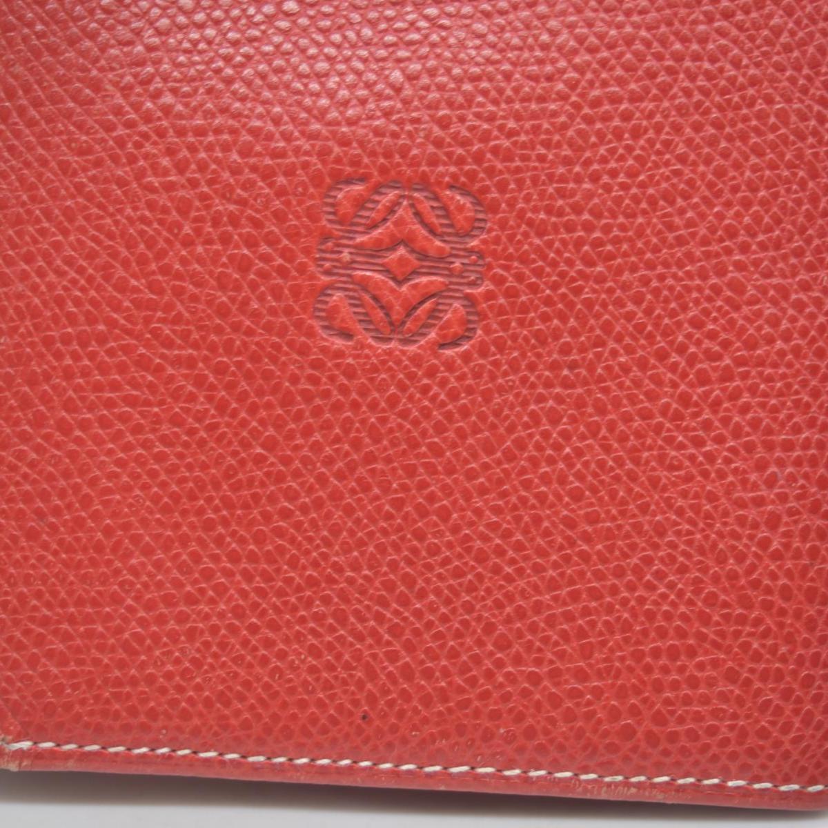 $590 Vintage Loewe Anagram Bifold Wallet Crafted Red CONSIGNMENT