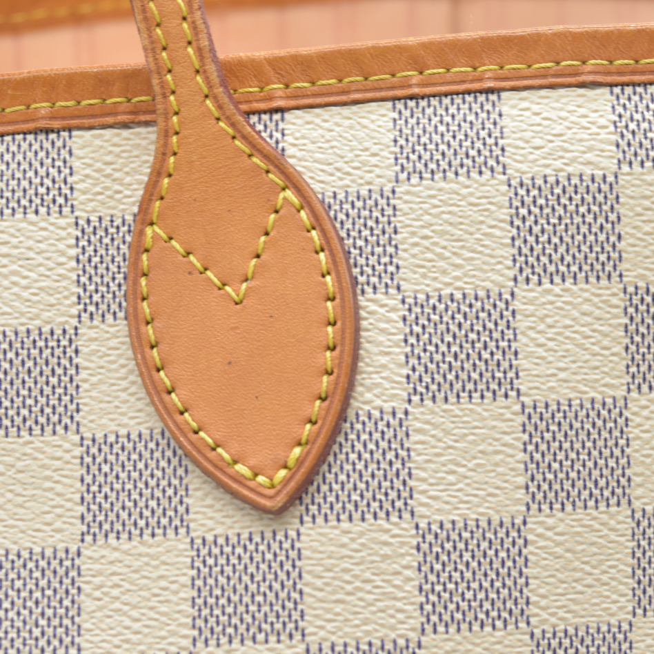AUCTION $2170 Louis Vuitton  Damier Azur Neo Neverfull MM Rose Ballerine