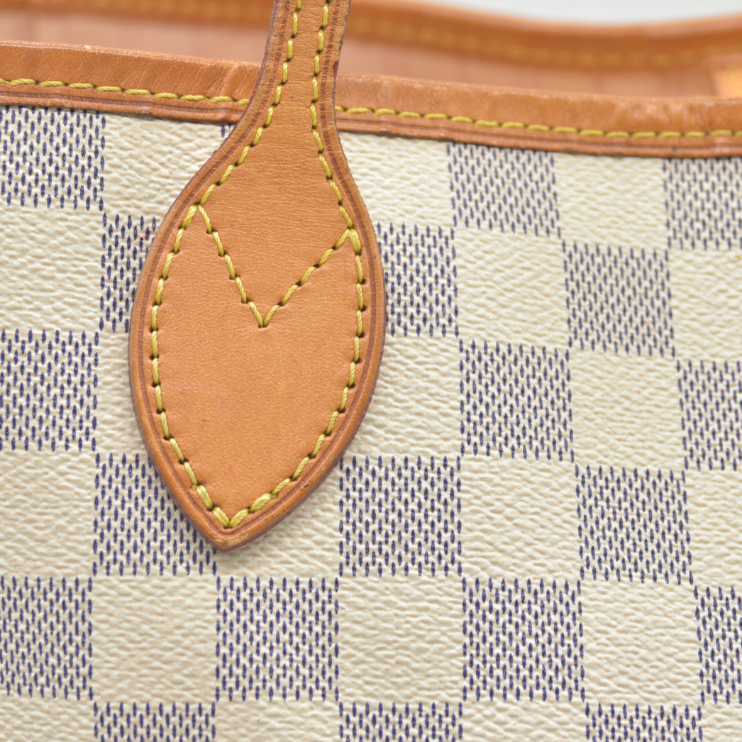AUCTION $2170 Louis Vuitton  Damier Azur Neo Neverfull MM Rose Ballerine