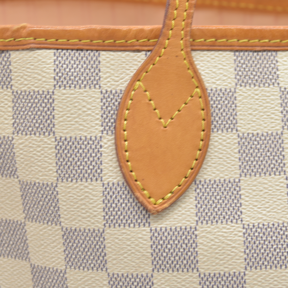 AUCTION $2170 Louis Vuitton  Damier Azur Neo Neverfull MM Rose Ballerine
