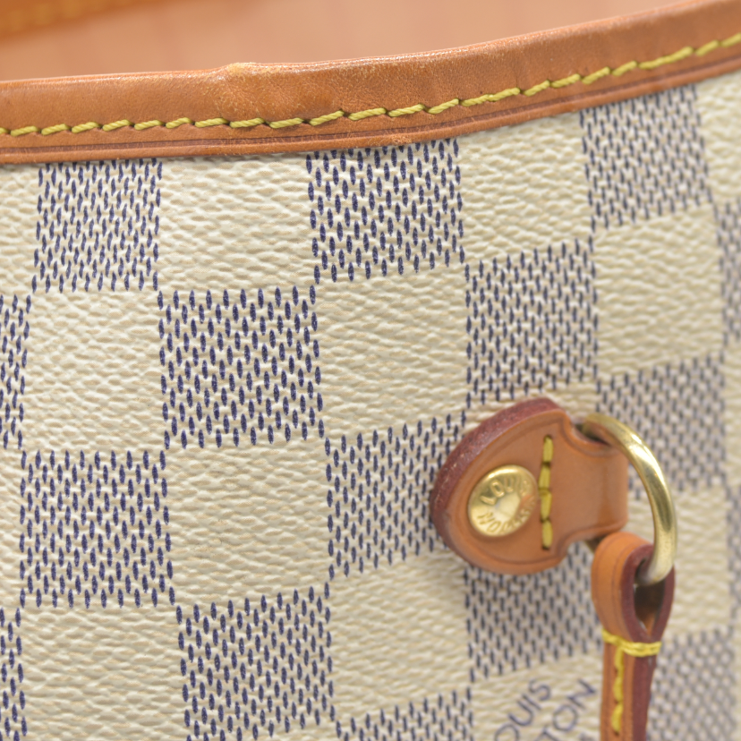 AUCTION $2170 Louis Vuitton  Damier Azur Neo Neverfull MM Rose Ballerine