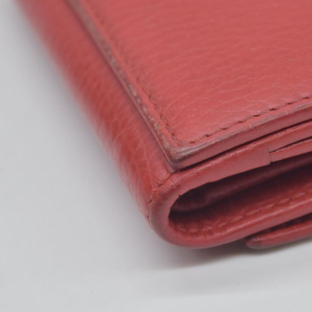 $790 Gucci Dollar Calfskin Medium GG Marmont Wallet Red CONSIGNMENT