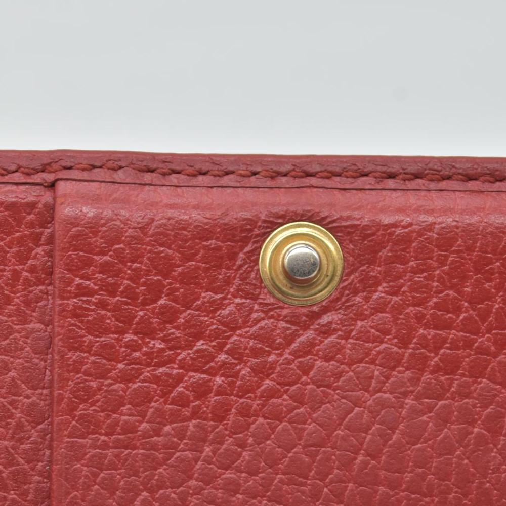 $790 Gucci Dollar Calfskin Medium GG Marmont Wallet Red CONSIGNMENT