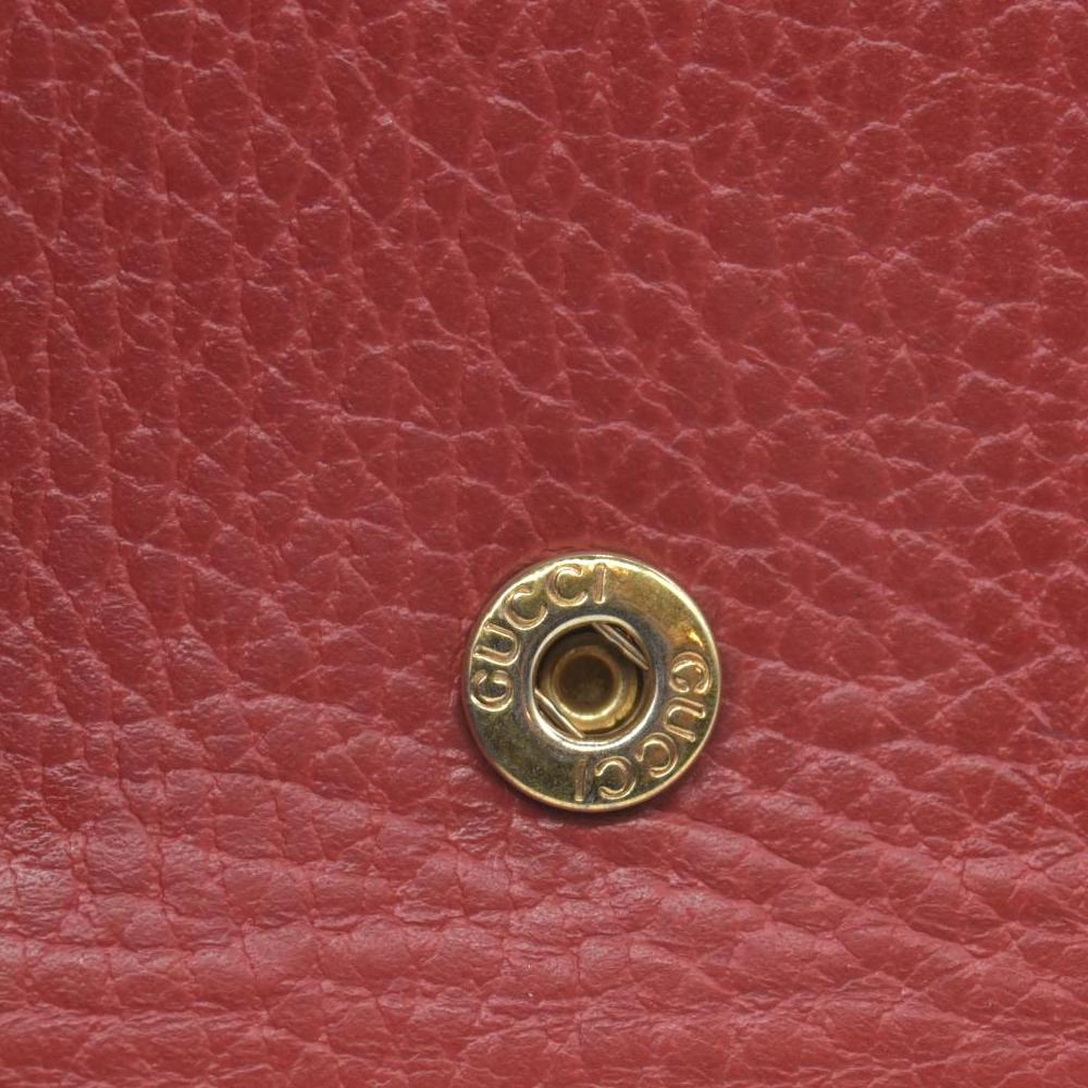 $790 Gucci Dollar Calfskin Medium GG Marmont Wallet Red CONSIGNMENT