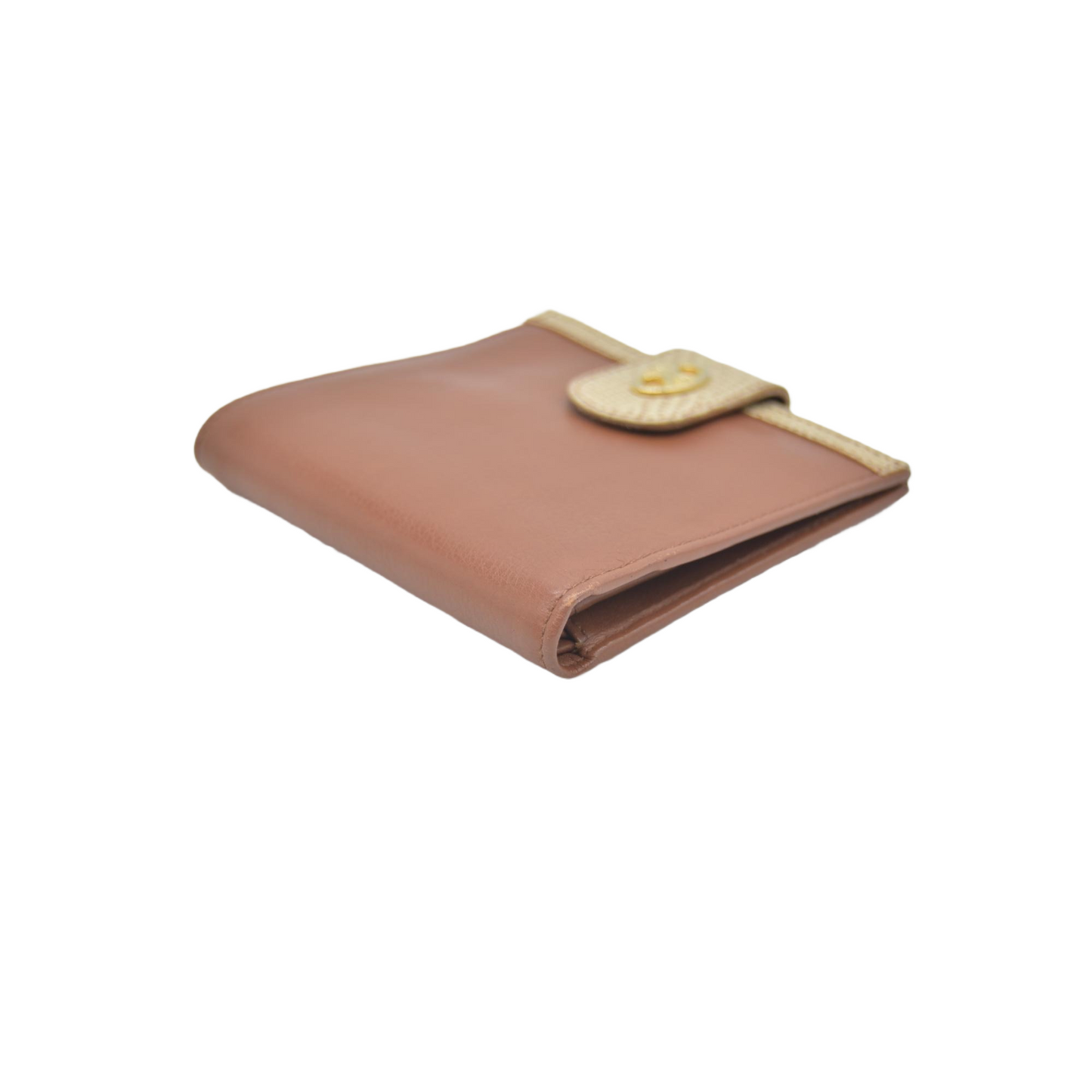 $690 CELINE Triomphe Leather Bifold Compact Wallet CONSIGNMENT