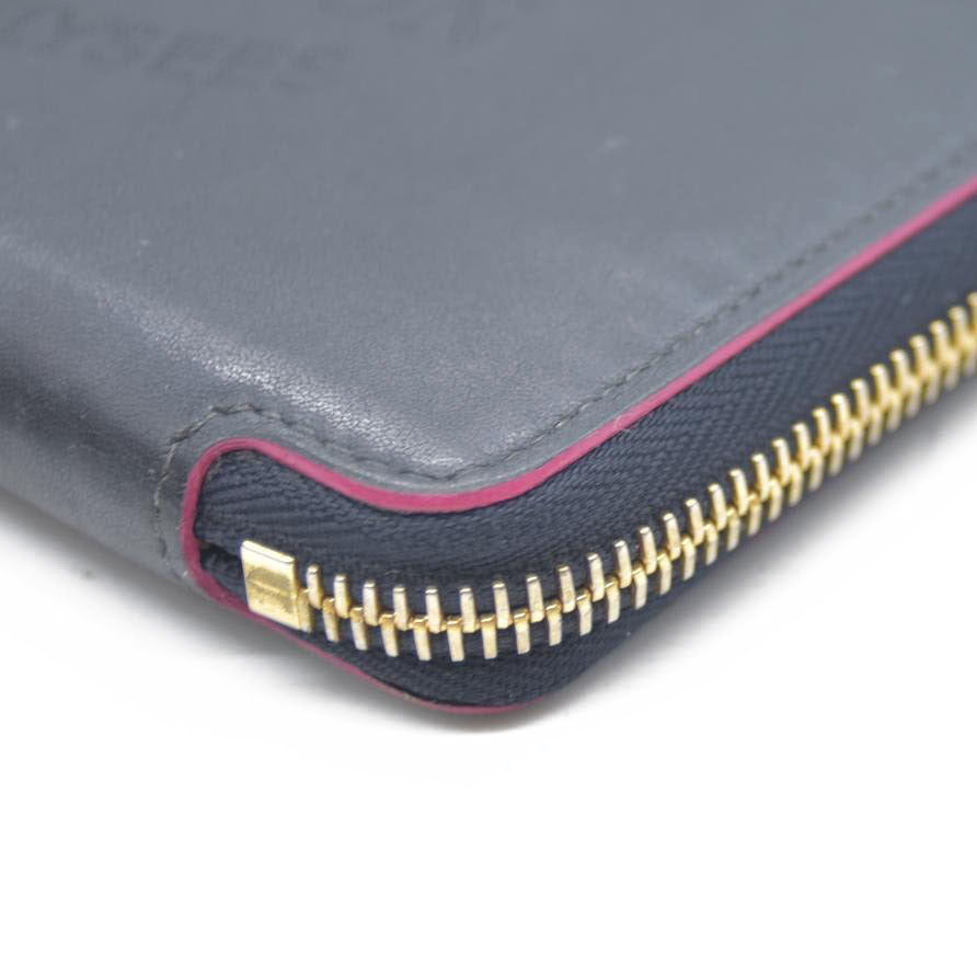 Louis Vuitton Porte Feiulle Iena Zip Around Long Wallet Purse Navy blue