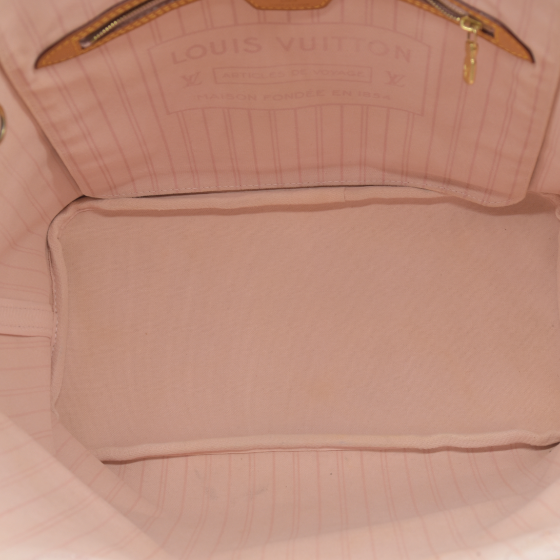 AUCTION $2170 Louis Vuitton  Damier Azur Neo Neverfull MM Rose Ballerine