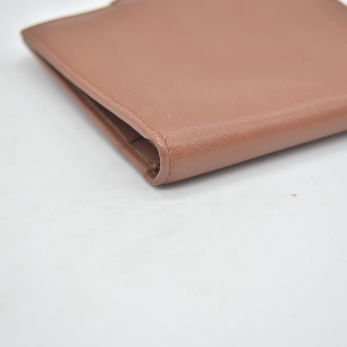 $690 CELINE Triomphe Leather Bifold Compact Wallet CONSIGNMENT