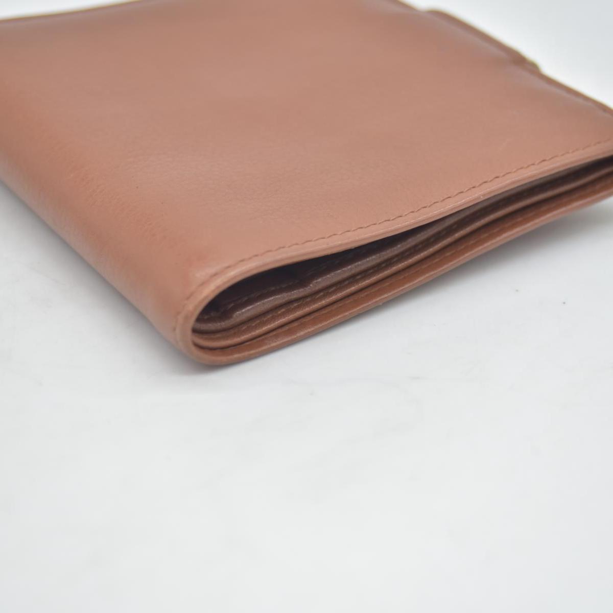 $690 CELINE Triomphe Leather Bifold Compact Wallet CONSIGNMENT