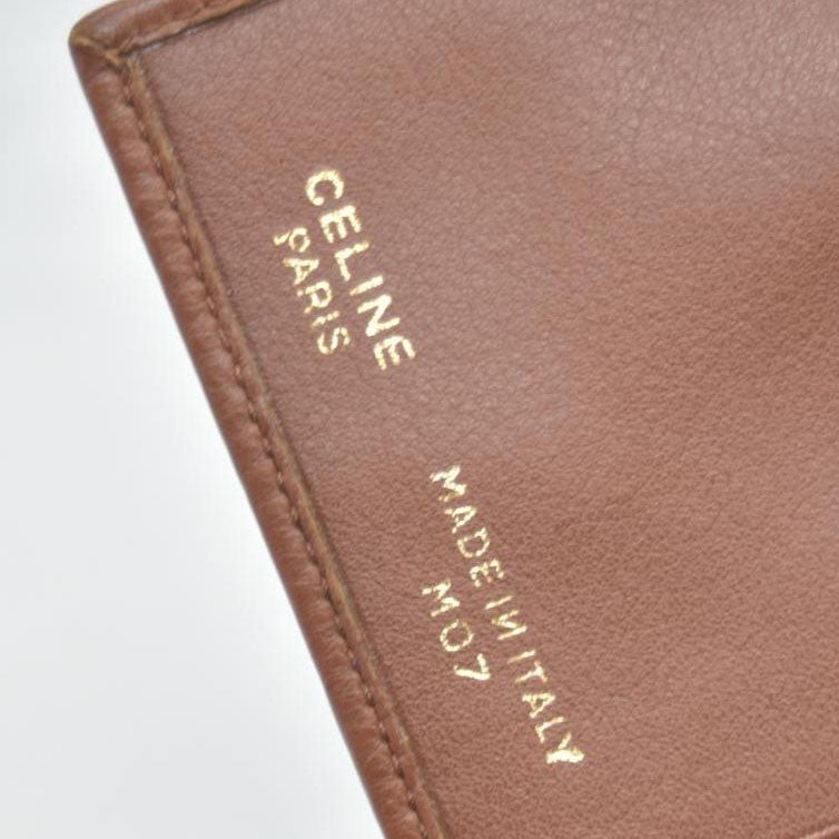 $690 CELINE Triomphe Leather Bifold Compact Wallet CONSIGNMENT