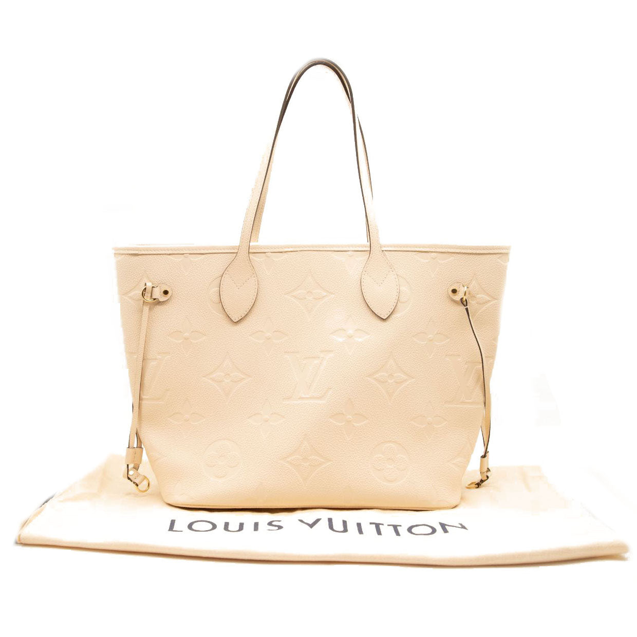 LOUIS VUITTON Empreinte Monogram Giant Neverfull MM Cream