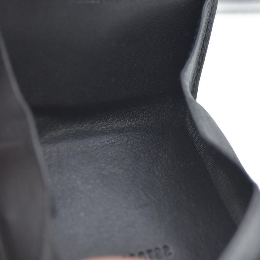 Salvatore Ferragamo Gancini Leather Coin Purse Wallet Black