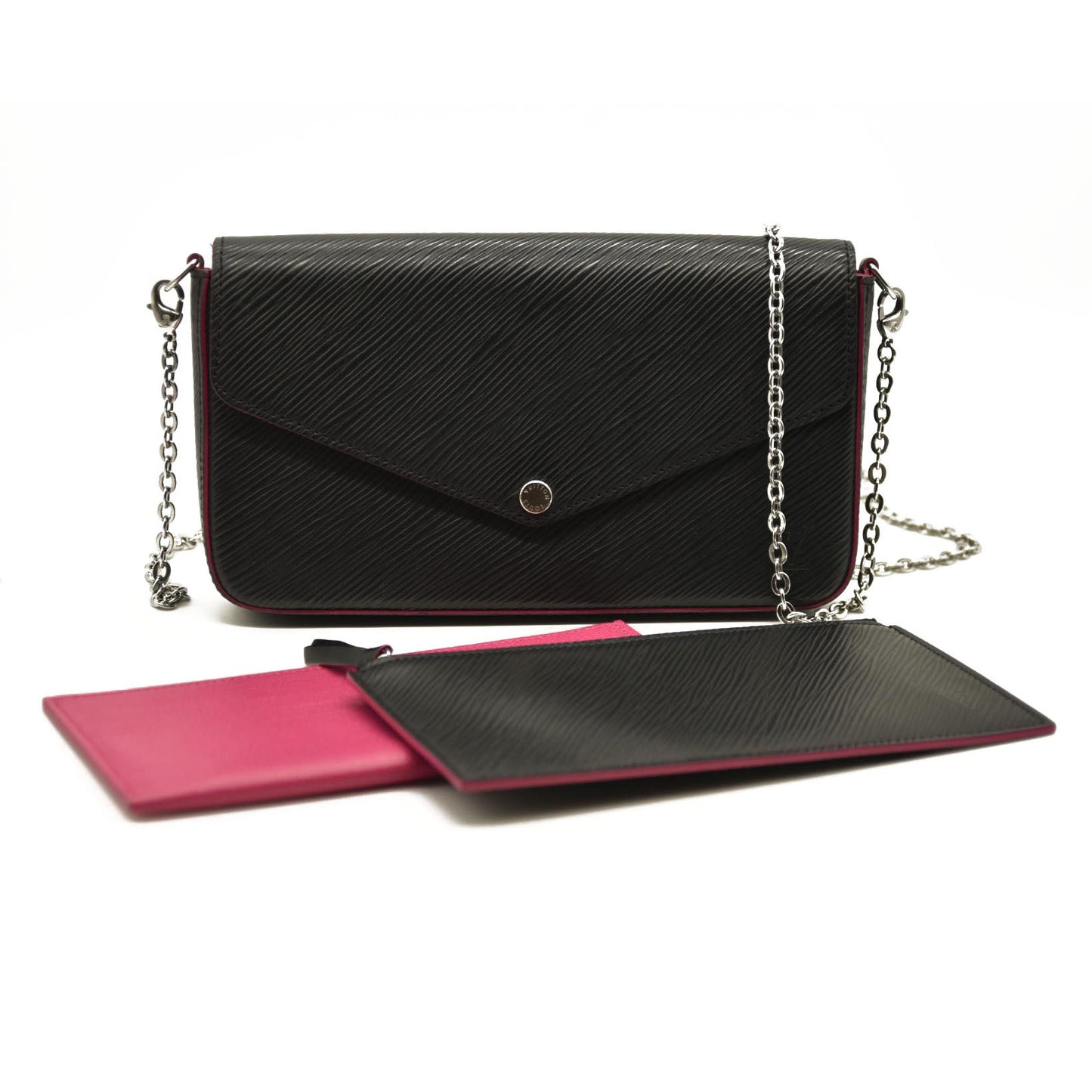 LOUIS VUITTON  Epi Pochette Felicie Black Hot Pink