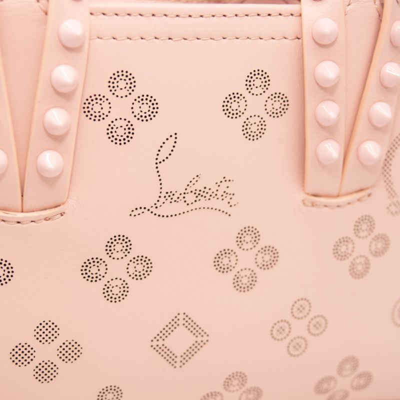 NEW Christian Louboutin Cabata Nano Loubinthesky Leather Tote Rosy Pink