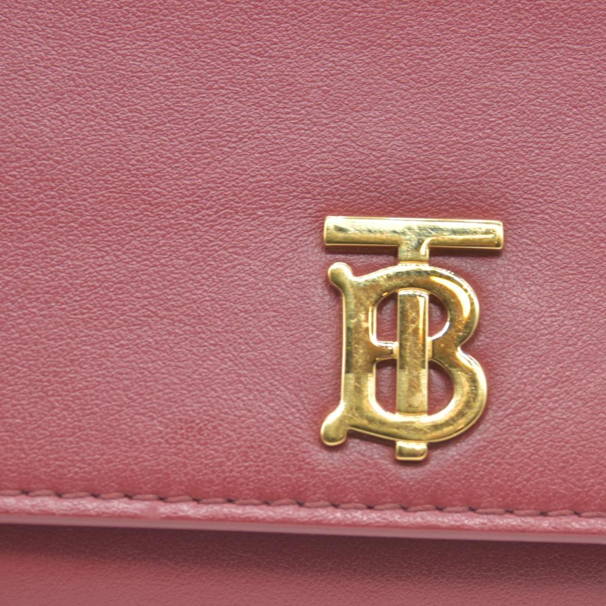 $1150 Burberry TB Logo Motif Wallet on Strap Pink