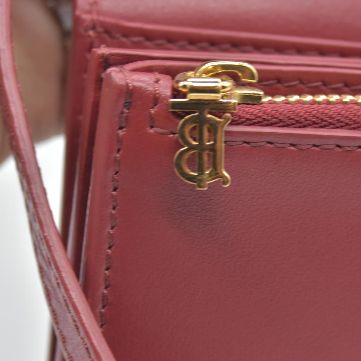 $1150 Burberry TB Logo Motif Wallet on Strap Pink