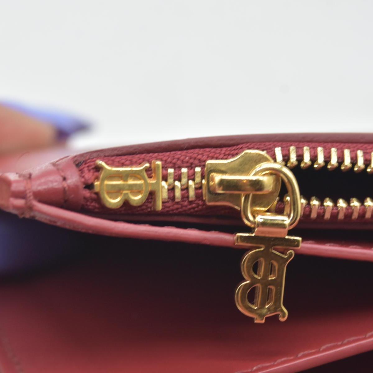 $1150 Burberry TB Logo Motif Wallet on Strap Pink