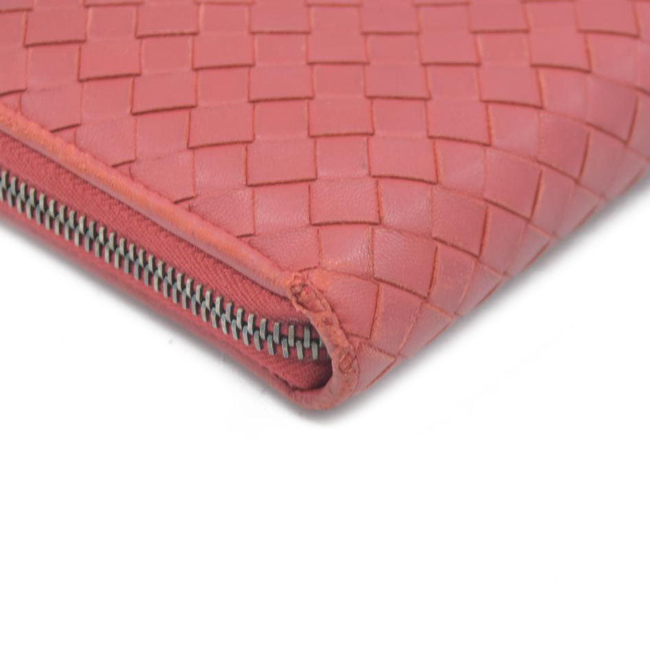 $1050 Bottega Veneta Nappa Intrecciato Zip Around Wallet Mallow