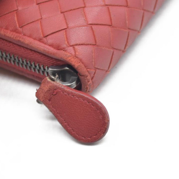 $1050 Bottega Veneta Nappa Intrecciato Zip Around Wallet Mallow