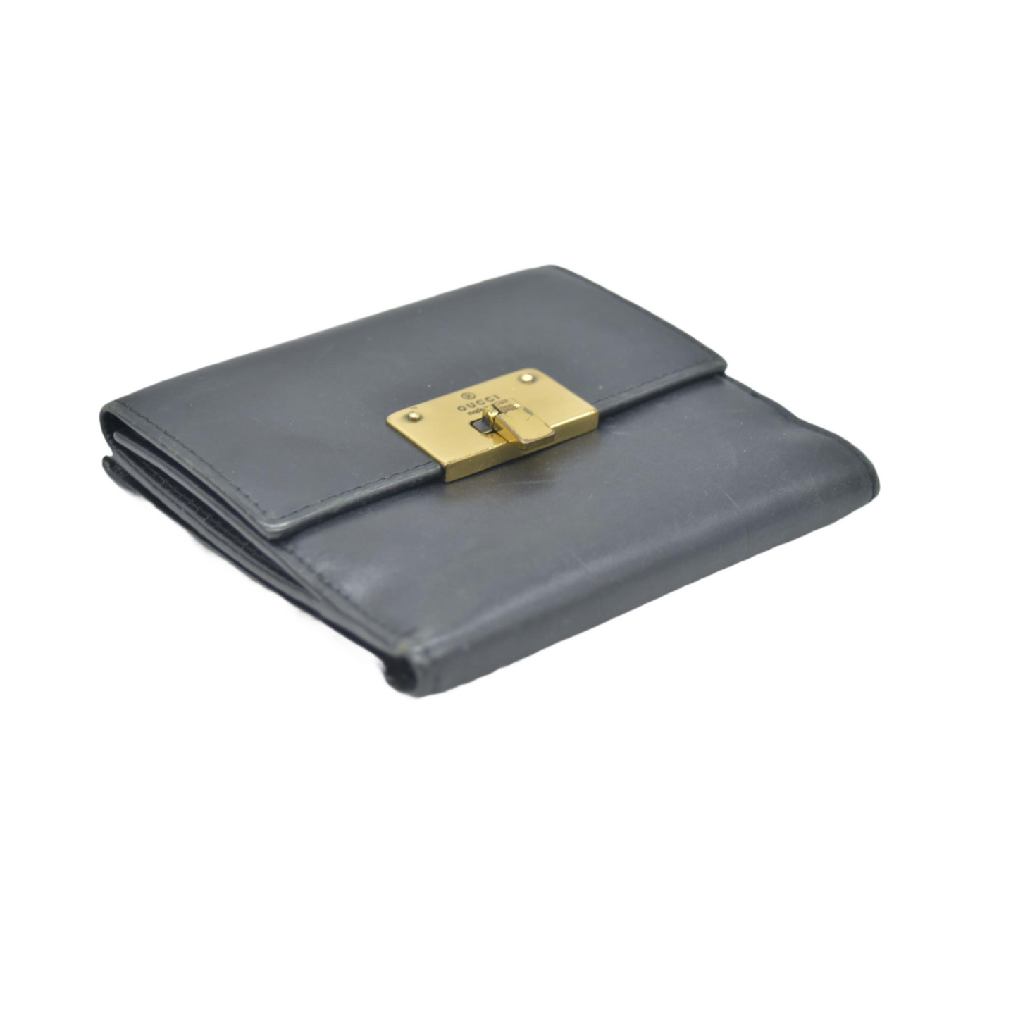$490 GUCCI Black Leather Bi-fold Wallet CONSIGNMENT