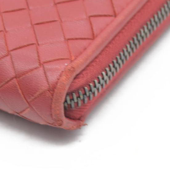 $1050 Bottega Veneta Nappa Intrecciato Zip Around Wallet Mallow