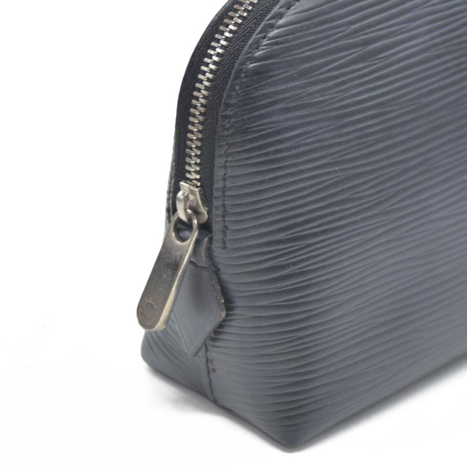 AUCTION $600 Louis Vuitton Epi Pochette Cosmetics Leather Pouch Black