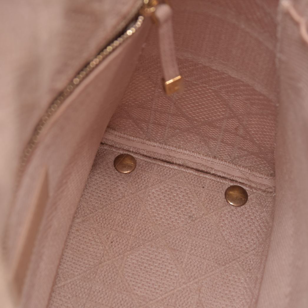 $4500 Christian Dior Canvas Embroidered Cannage Medium Lady D-Lite Pink