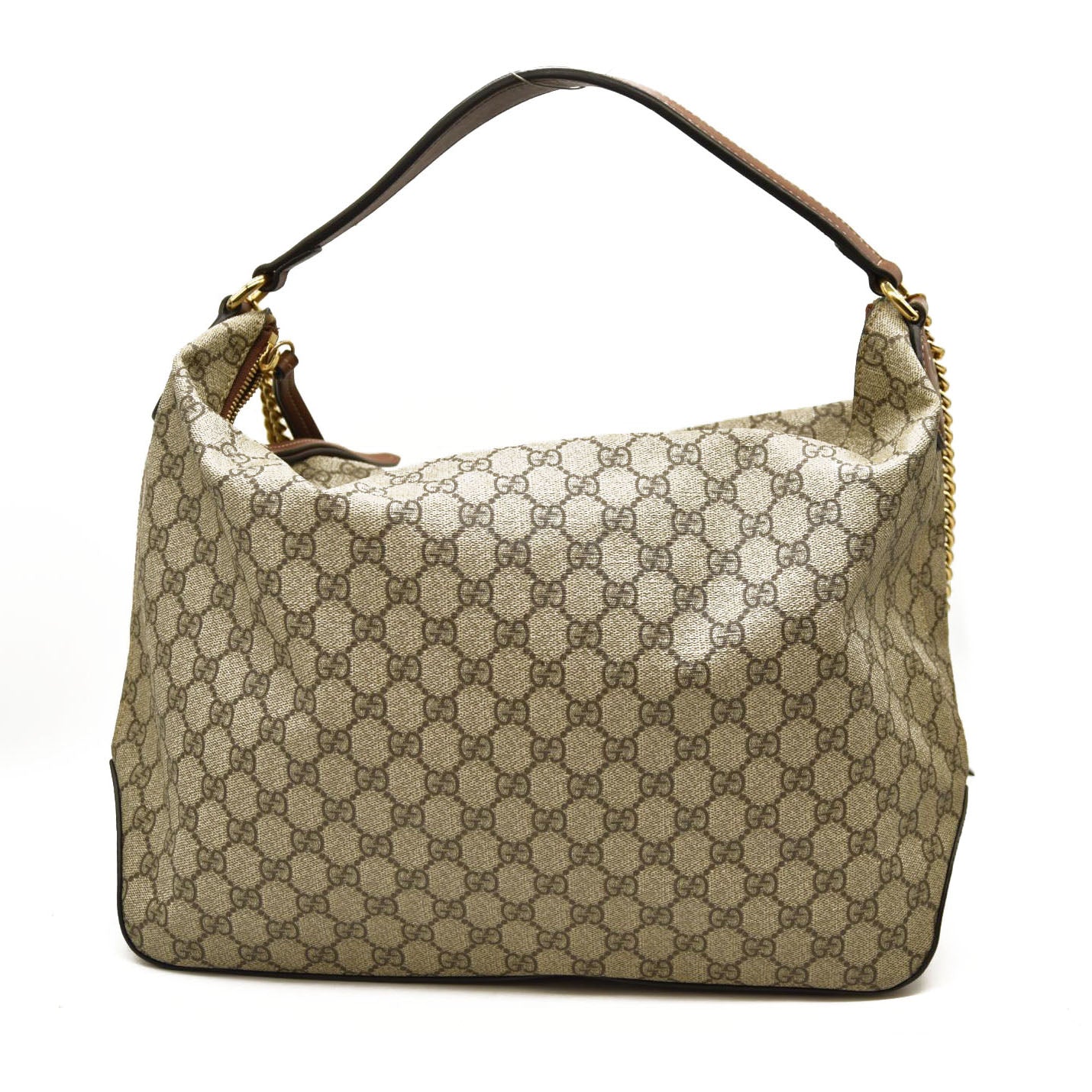 GUCCI  GG Supreme Monogram Large Linea A Hobo Light Brown