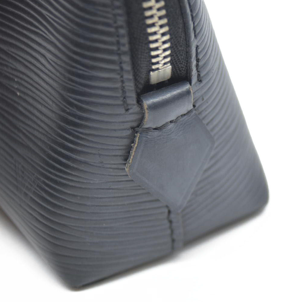 AUCTION $600 Louis Vuitton Epi Pochette Cosmetics Leather Pouch Black