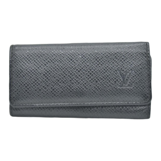 $360 2009 LOUIS VUITTON Taiga 4 Key Multicles Key Holder Black CONSIGNMENT CA2089