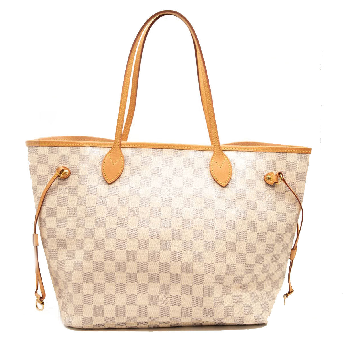 LOUIS VUITTON Damier Azur Neverfull MM White Rose Ballerine Tote